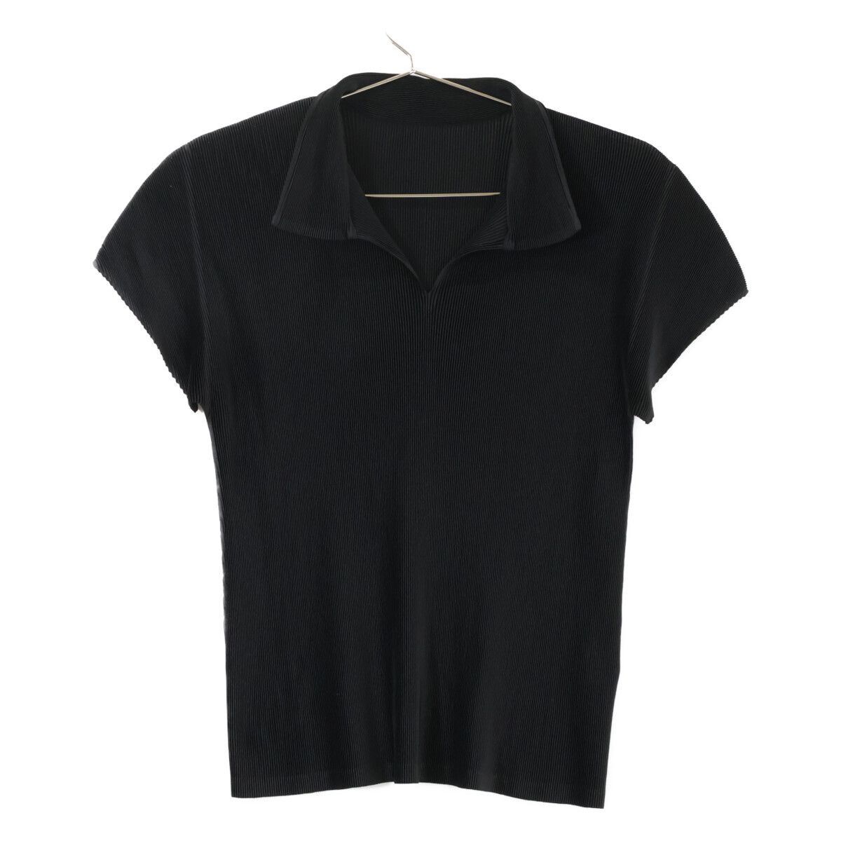 PLEATS PLEASE プリーツプリーズ ﾌﾞﾗｯｸ ﾌﾟﾘｰﾂ 襟付き 半袖ﾄｯﾌﾟｽ O 3