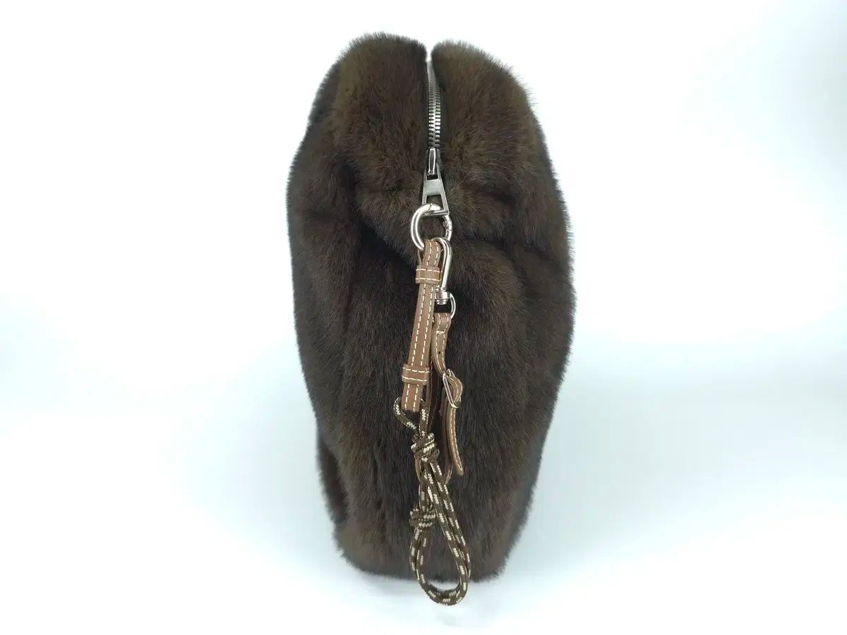 TIME ファー クラッチバッグ ブラウン