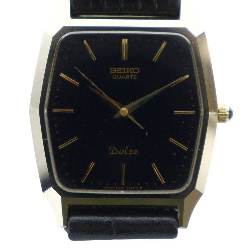 SEIKO セイコー 腕時計 割引 黒文字盤 レザーベルト 楽天市場
