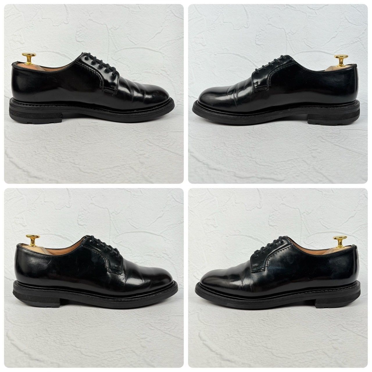 Church s チャーチ ウッドブリッジ プレーン 外羽根 ラバーソール 黒 ブラック UK 6 24.5 cm W 3160