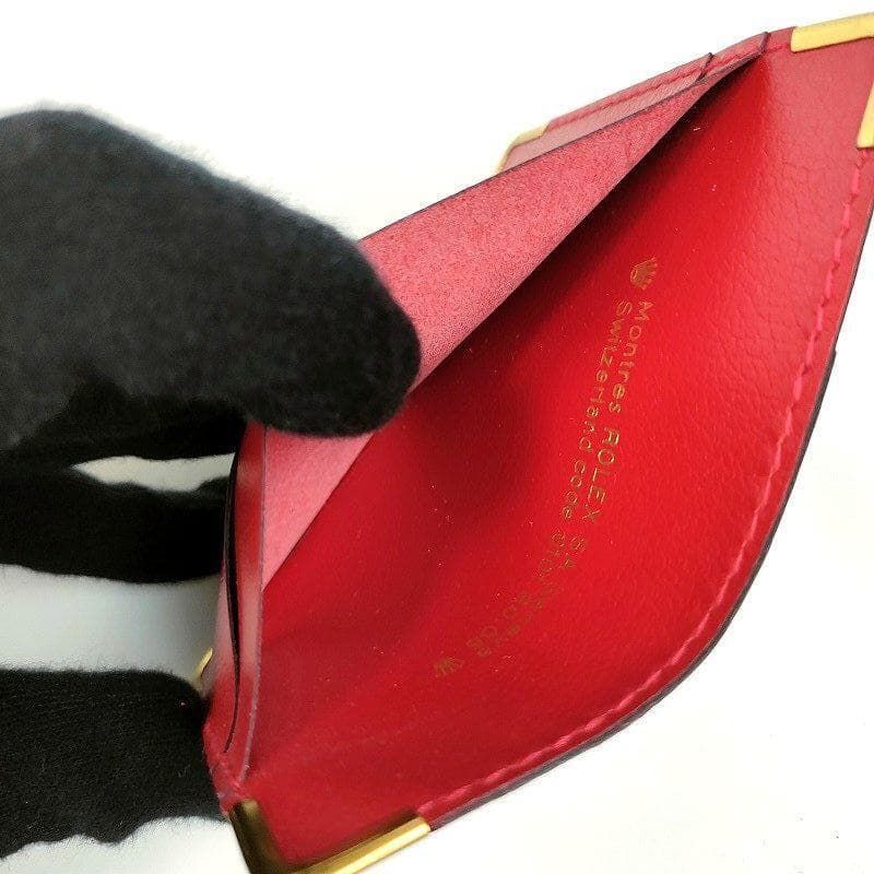 未使用級 ROLEX ロレックス カードケース カード入れ レッド系 赤