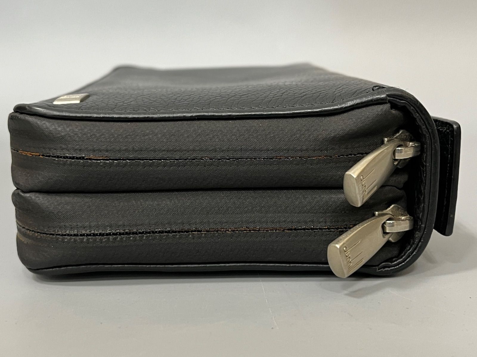 極美品✨ダンヒル エンボス オーガナイザー ダブルジップ レザー ブラック 極美品✨ダンヒル エンボス オーガナイザー ダブルジップ レザー