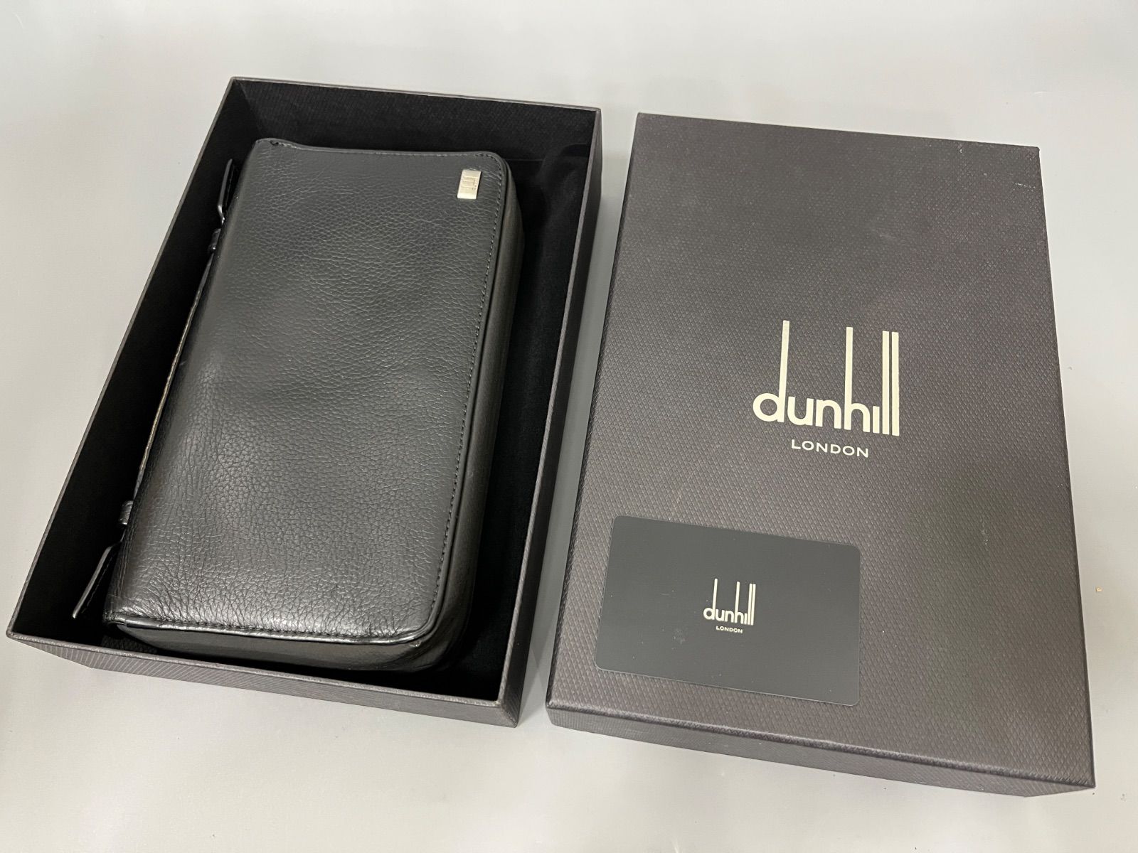 ダンヒル ダブルジップオーガナイザー トラベルケース レザー 本革 黒