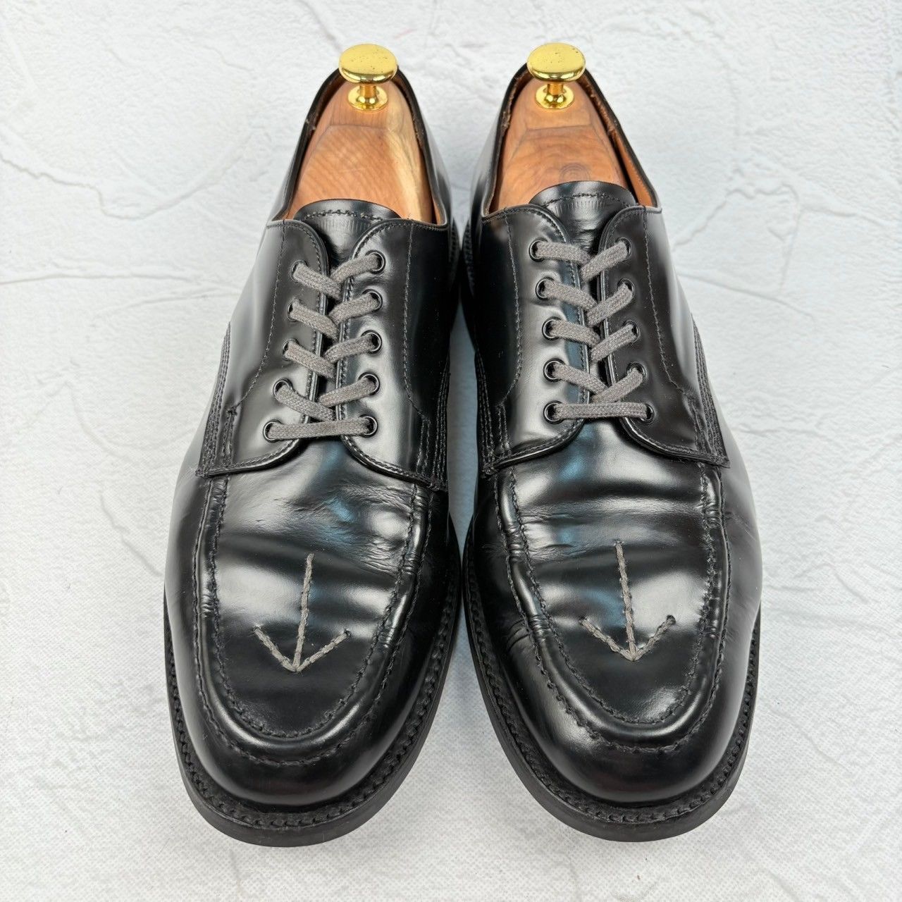  SANDERS サンダース BROAD ARROW APRON DERBY ミリタリーブロードアロー エプロンダービー Uチップ 外羽根 黒 ブラック UK 8 27.0〜27.5 cm W 3163 ドレス ビジネスシューズ ブーツ 革靴