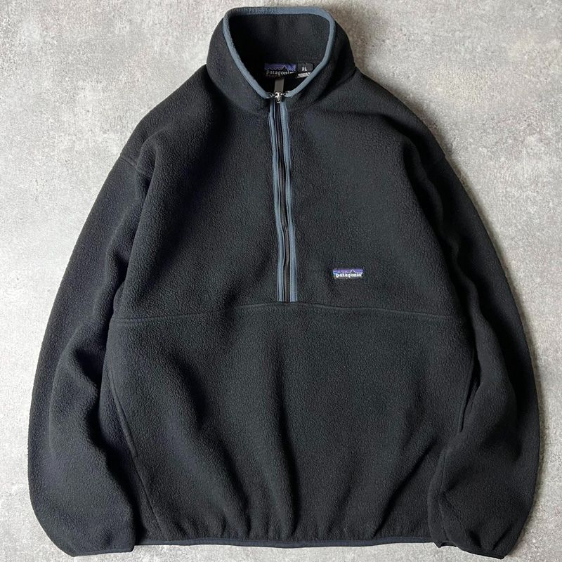 00s 00年製 Patagonia シンチラ マースピアル フリース ジャケット XL 00年代 パタゴニア ハーフジップ ハイネック ブラック 黒