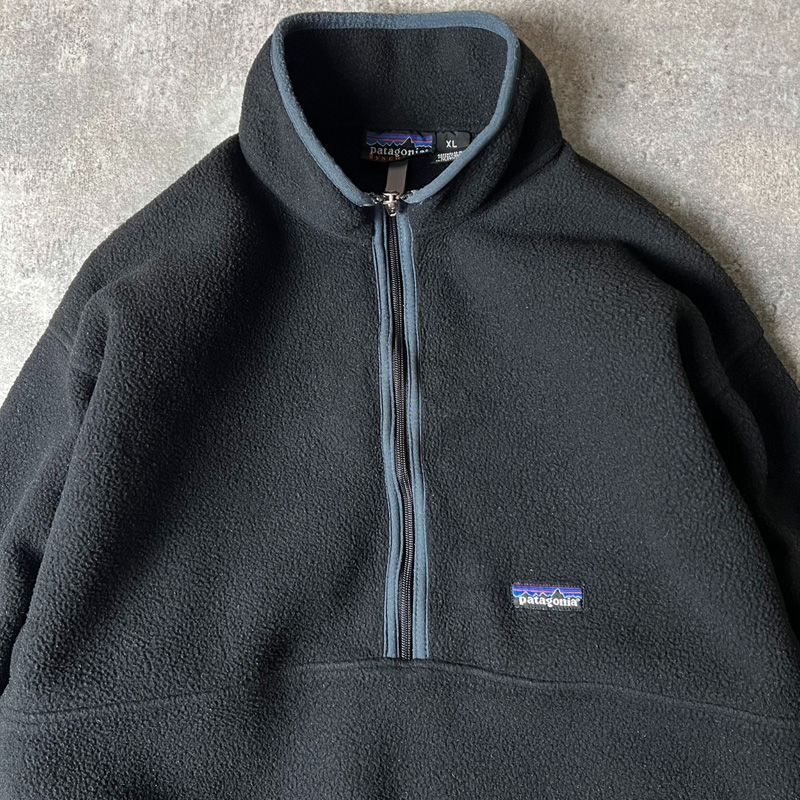 00s 00年製 Patagonia シンチラ マースピアル フリース ジャケット XL 00年代 パタゴニア ハーフジップ ハイネック ブラック 黒
