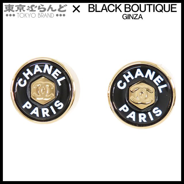 シャネル CHANEL ピアス ゴールドxブラック メタル ココマーク ロゴ GP B24C レディース 001014104