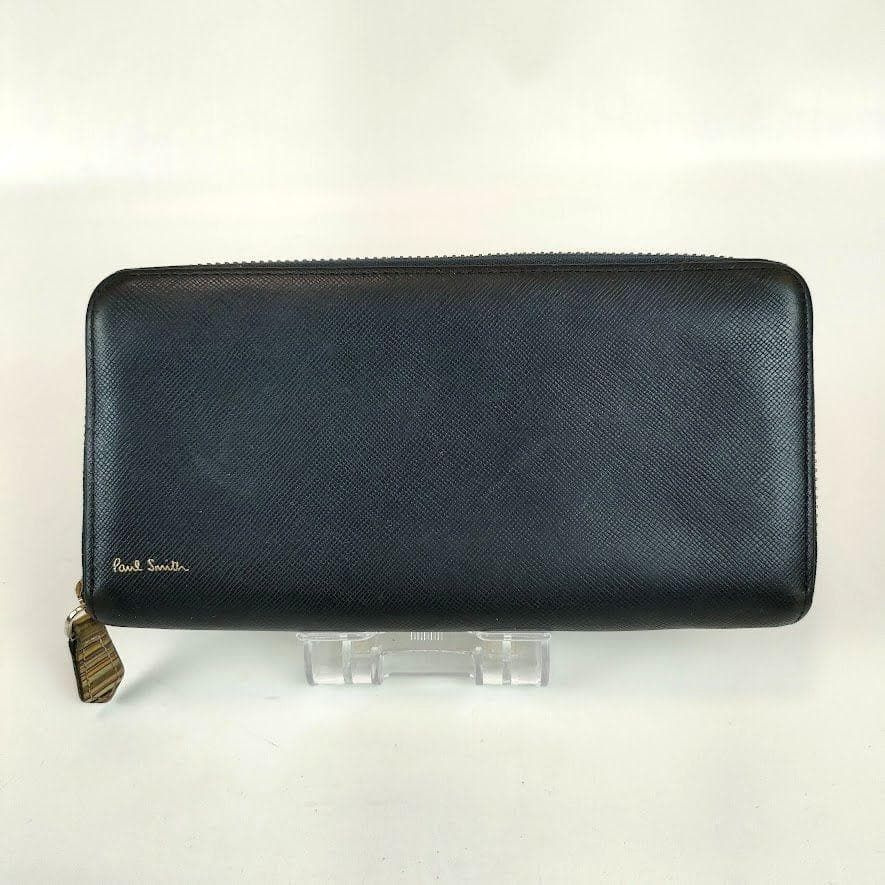 【未使用】ポールスミス 長財布 ラウンドファスナー ネイビー マルチカラー Paul Smith 本決算特価【Paul Smith】ポールスミス 長財布