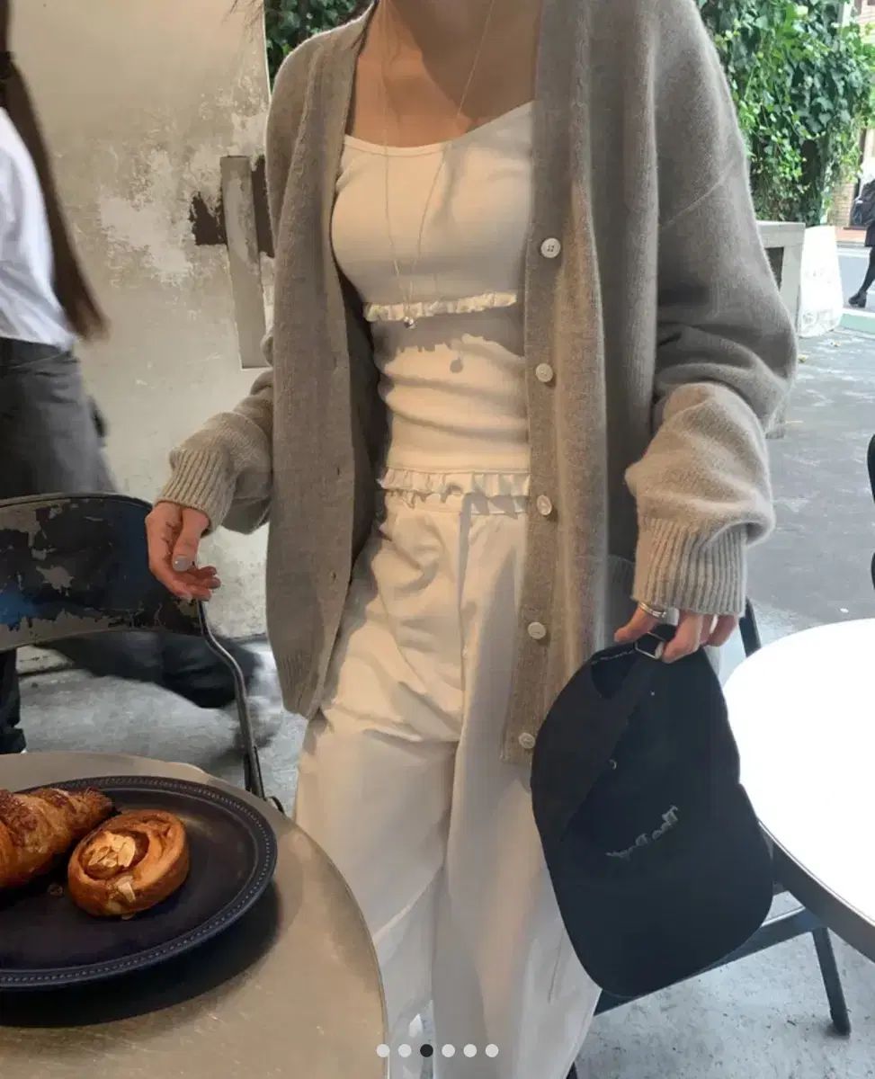  ウールモ monof standard パイナップルウール オーバーサイズ カーディガン グレー 長袖 カーディガン ボレロ アンサンブル