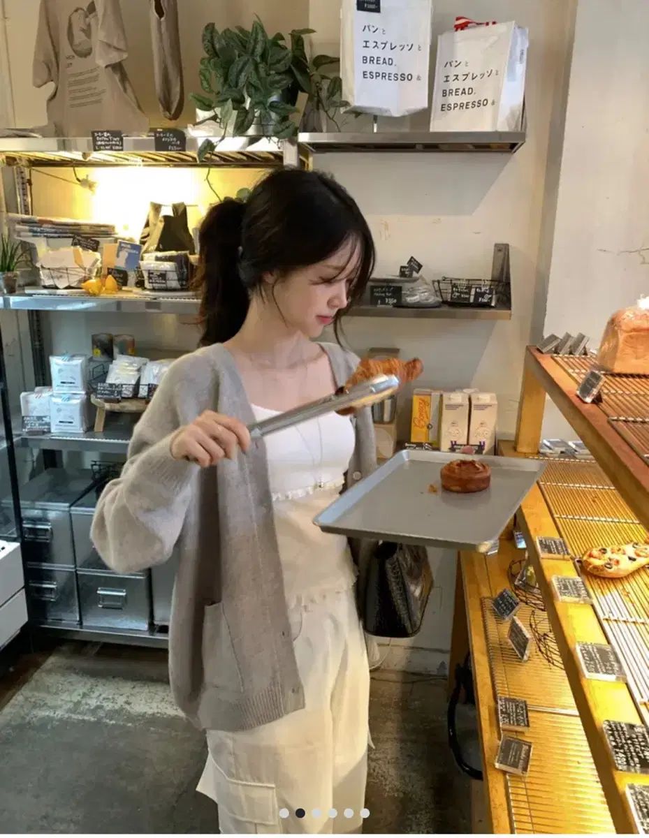 ウールモ monof standard パイナップルウール オーバーサイズ カーディガン グレー