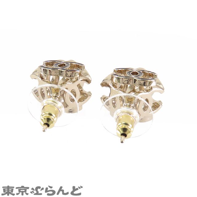 シャネル CHANEL ピアス ゴールドxブラック メタル ココマーク キューブ A22K GP レディース 001014082