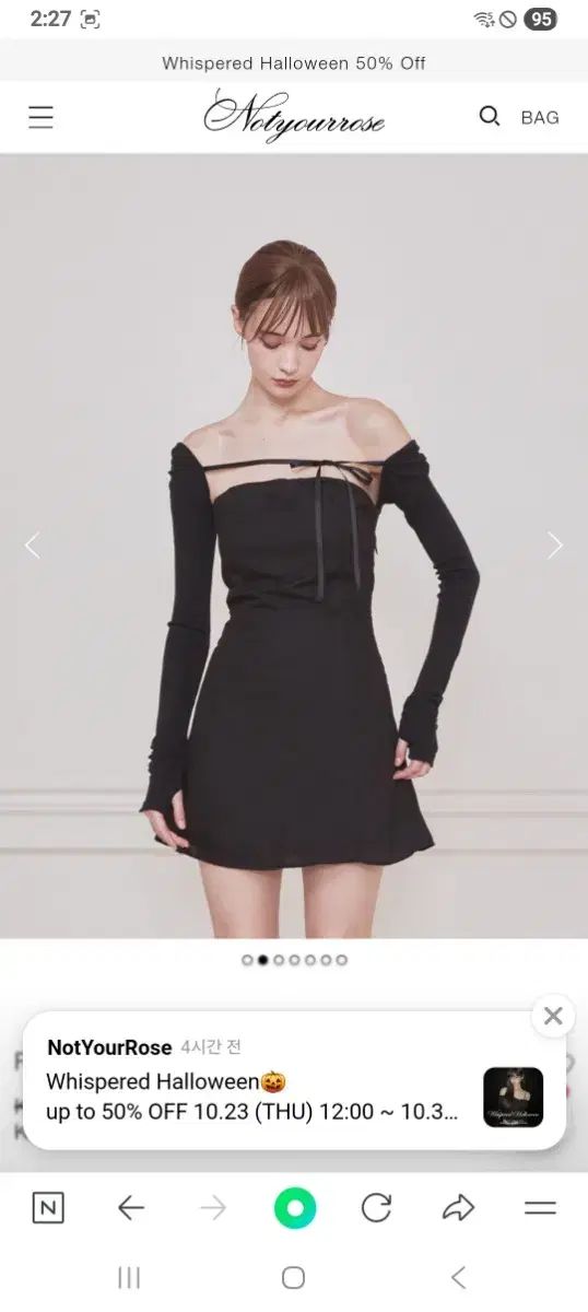 ノットユアローズ ブラック ボレロ オフショルダー ミニ ワンピース パーティー衣装 ドレス ゲストルック