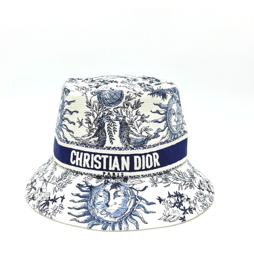 Dior ディオール 帽子 ロゴ刺繍 ジャガード 42TFS923X131 キャンバス ホワイト