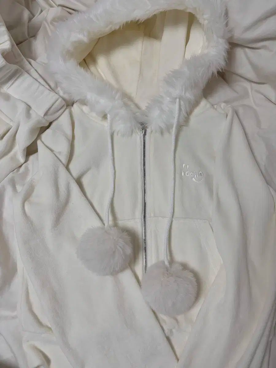 アイアンクラブファーベルベットフードジップアップパンツポンポンフードジップアップセット