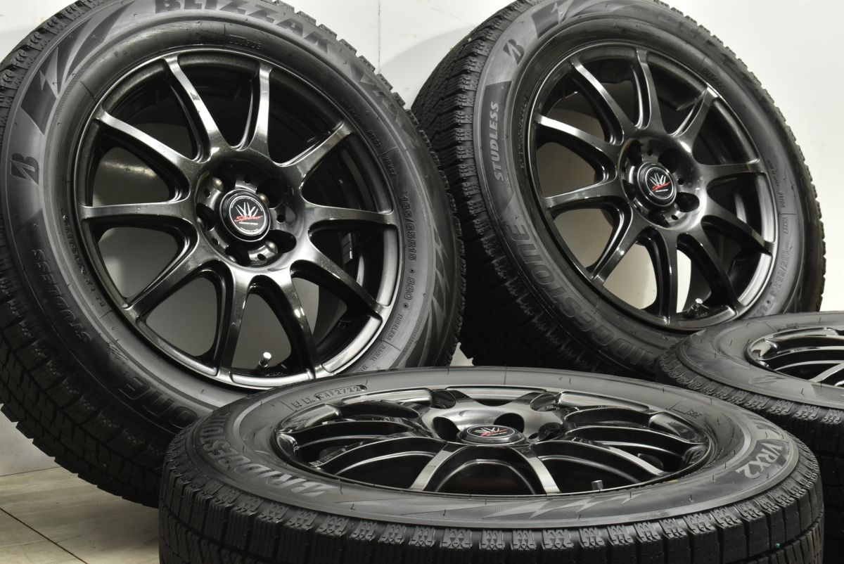 バリ溝 ロクサーニスポーツ 15 in 6 J 43 PCD 100 ブリヂストン ブリザック VRX 2 185 65 R シエンタ スタッドレス 交換用