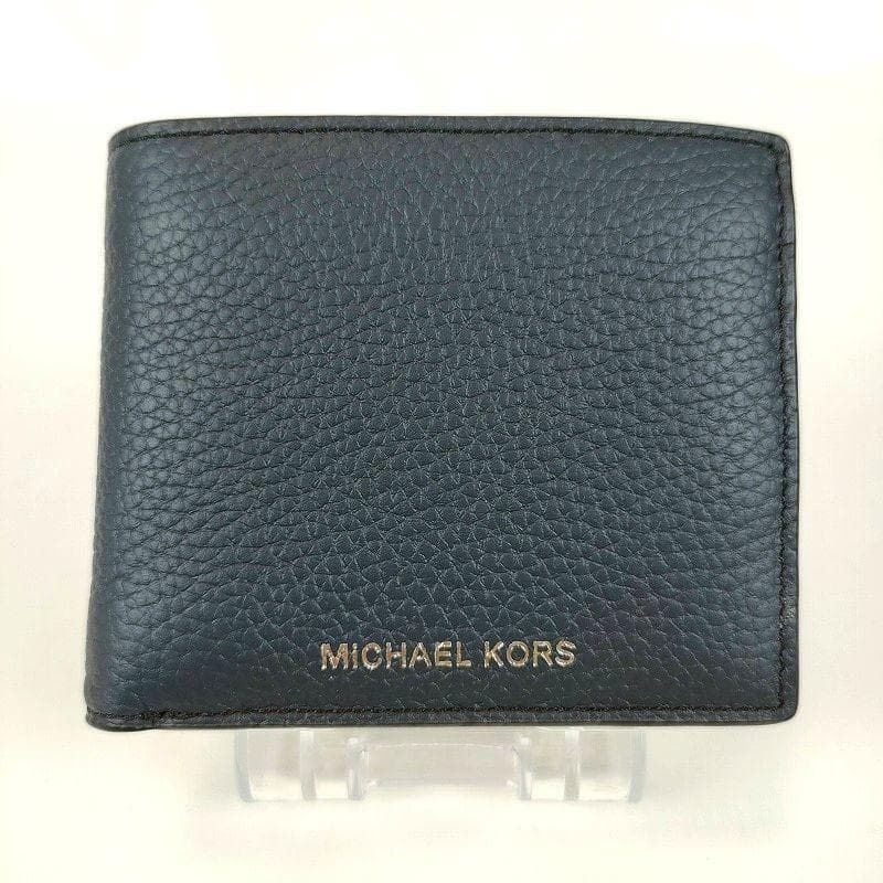 MICHAEL KORS マイケルコース 二つ折り財布 メンズ ネイビー 紺 レザー 保存袋 ウォレット