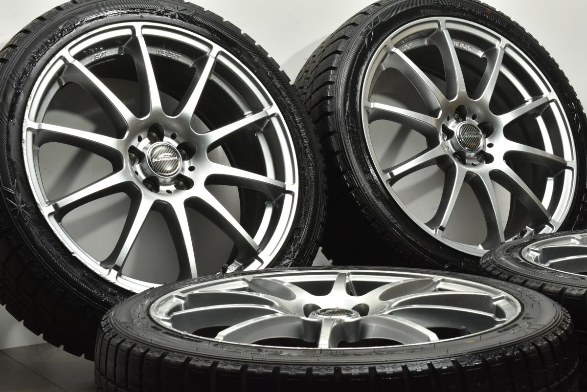 レガシィ エクシーガなどに シュナイダー 18 in 7 J 48 PCD 100 グッドイヤー アイスナビ6 215 45 R ウィッシュ インプレッサスポーツ