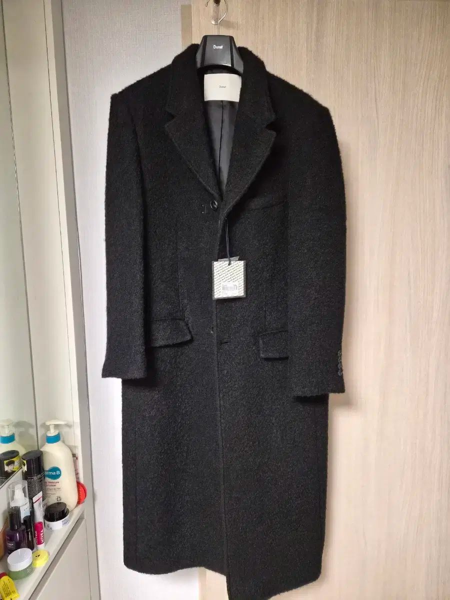ダンスト 2WAY 3ボタン ブークレ コート ブラックL