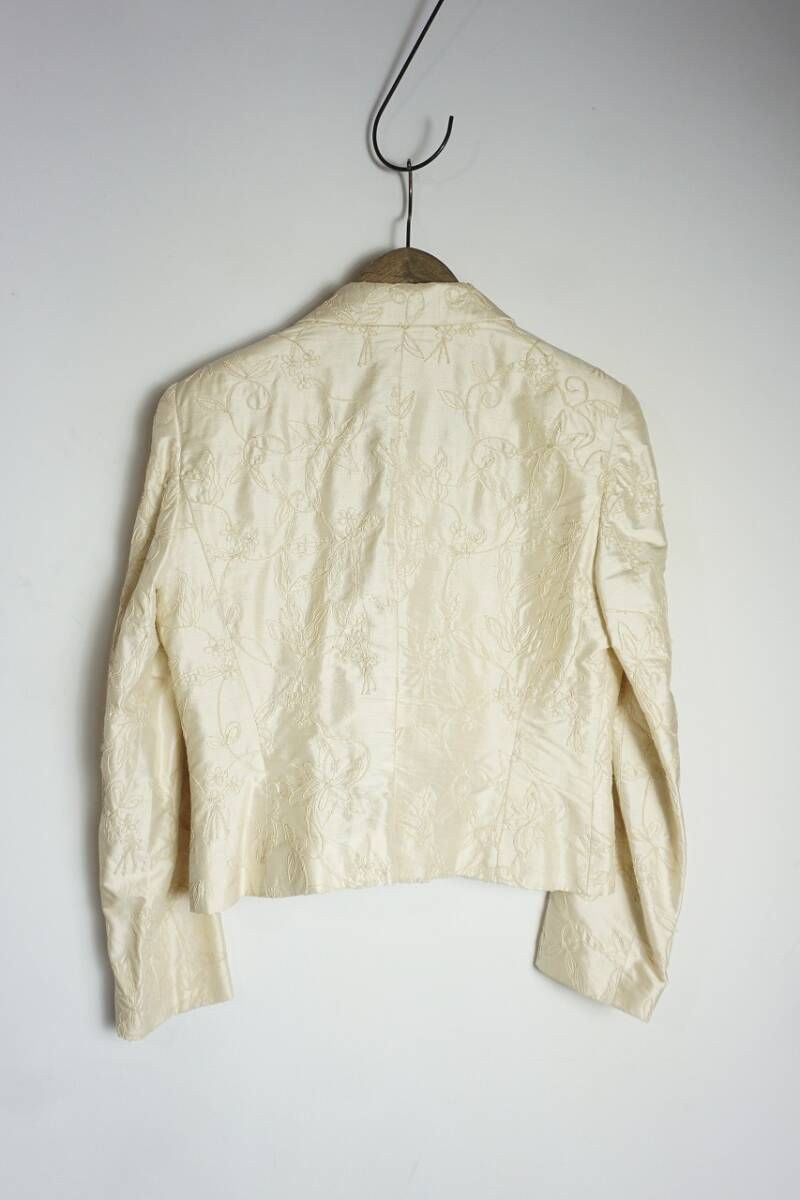 70s 80s Burberrys バーバリーズ バーバリー REGD タグ 刺繍 シルク スカート スーツ ジャケット セットアップ 生成り ビンテージ 124P 4