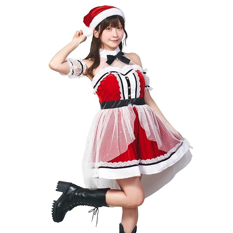 クリアストーン Clearstone ファンメイド コスプレ クリスマス シャインドレスサンタ レディース レッド