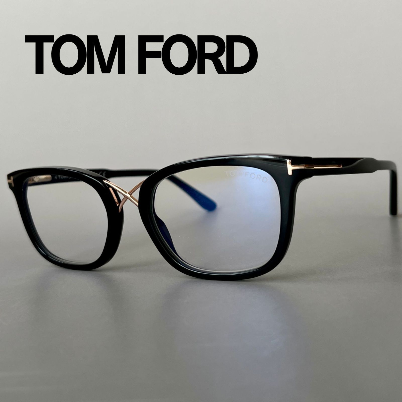 トムフォード メガネ スクエア ブラック ゴールド 黒 金 おしゃれ ゆったり トムフォード メガネ TOM FORD スクエア 眼鏡 ブラック ゴールド 黒 金