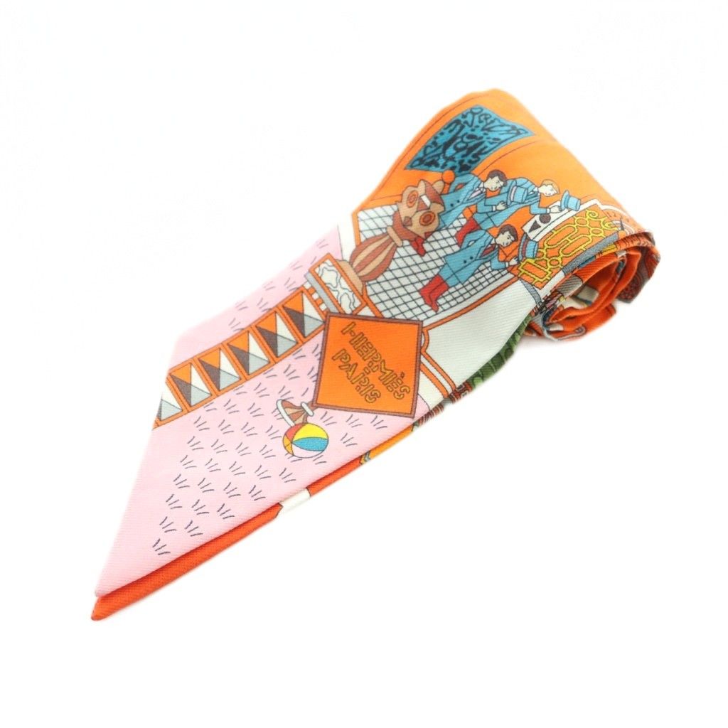 エルメス HERMES La Maison des Carres ツイリー スカーフ シルク 総柄