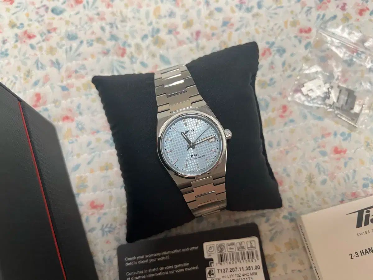 TISSOT ティソ PRX オート パワーマティック 80 アイスブルー 35 mm 時計