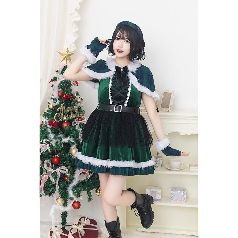 チェックケープサンタ レディース