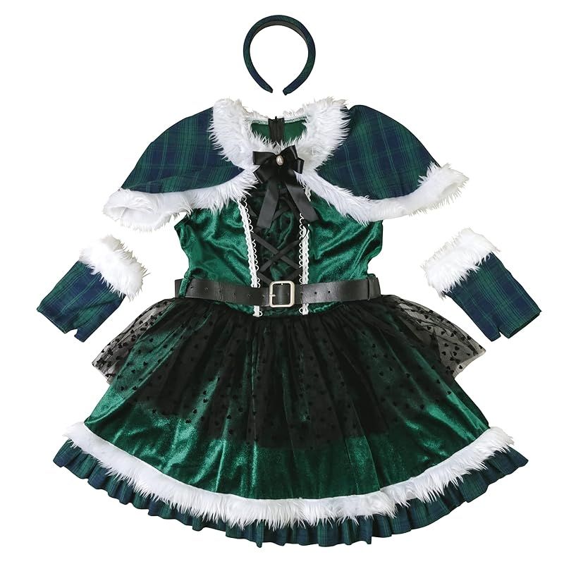 クリアストーン Clearstone リリカルパレット コスプレ クリスマス チェックケープサンタ レディース グリーン