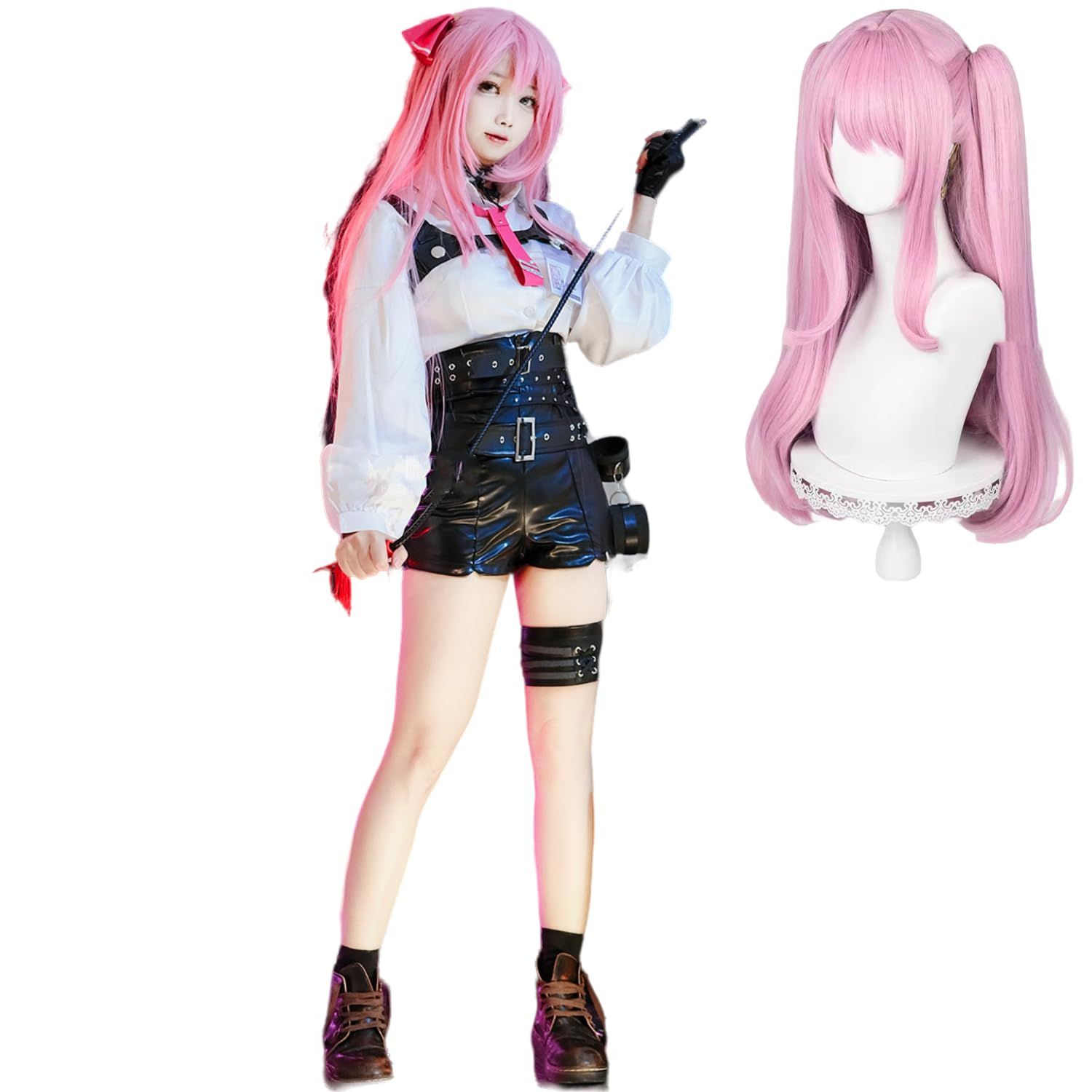 COSSA 勝利の女神 NIKKE バイパー ユニ ニケ アリス コスプレ ウィッグ付き ディーゼル セーラー服 コスプレ コスチューム 女王 うさぎ 衣装 ニケ ニッケ ボディースーツ ハロウィン L ユニ