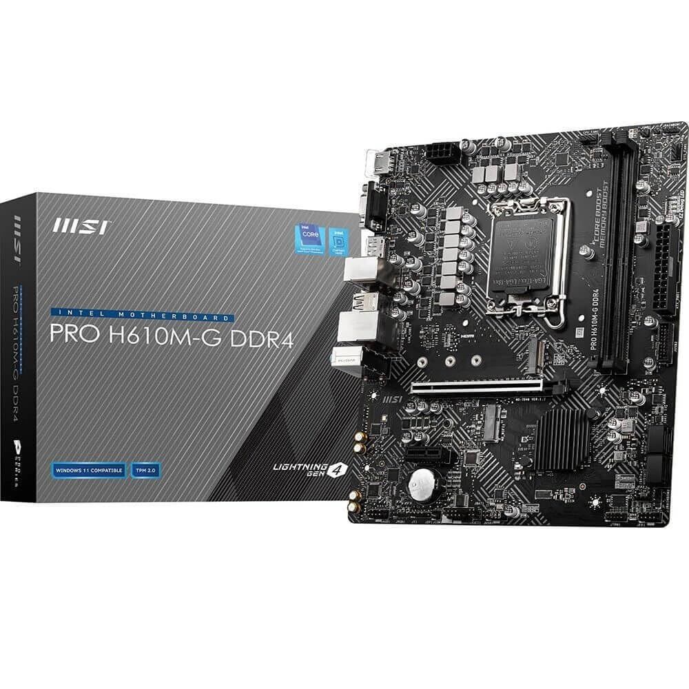 MSI PRO H610M-G DDR4 マザーボード Micro-ATX Intel H610チップセット搭載 第12世代CPU LGA1700 対応 MB5701 ブラック
