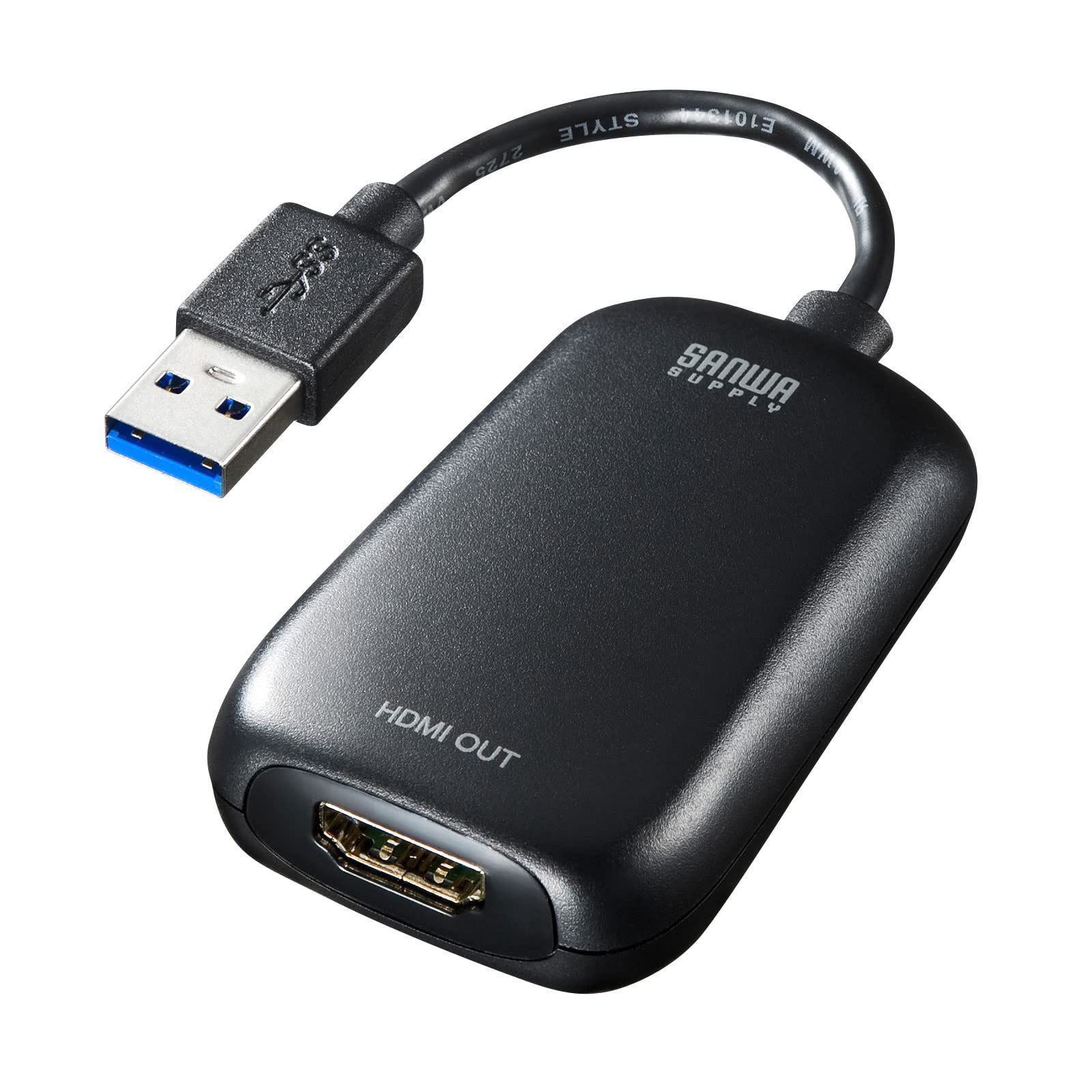 サンワサプライ USB-HDMI変換アダプタ ディスプレイアダプタ USB Aコネクタ オス-HDMIコネクタ メス 1080 P対応 3.2 Gen 1準拠 USB-