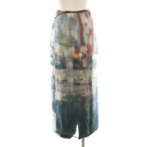 アメリヴィンテージ Ameri VINTAGE DAILY LIFE SCENERY SHEER SKIRT スカート フレア マキシ ロング S グレー /AT ■OS