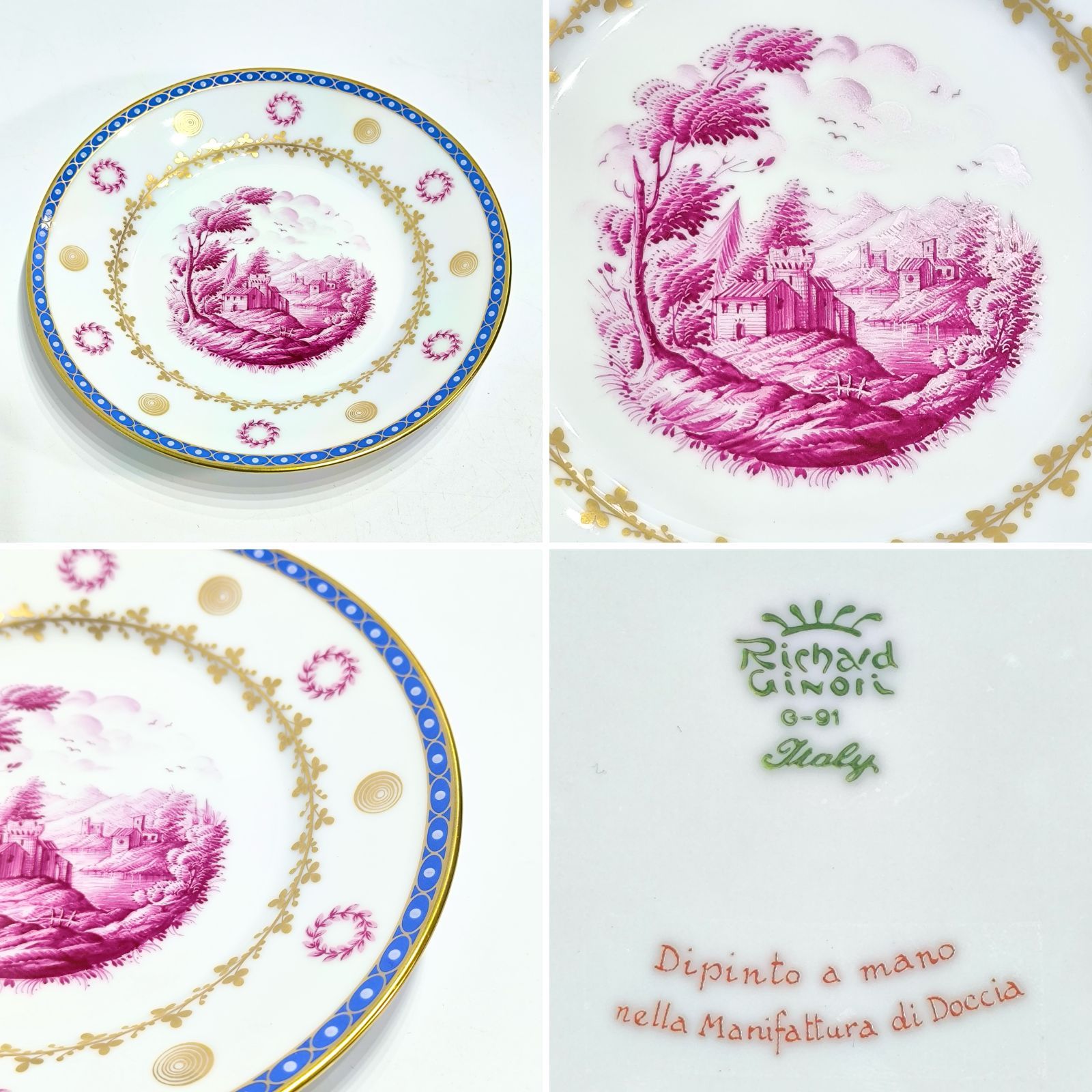 未使用美品】リチャードジノリ 19cmプレート ポルポラ 6枚セット 箱付