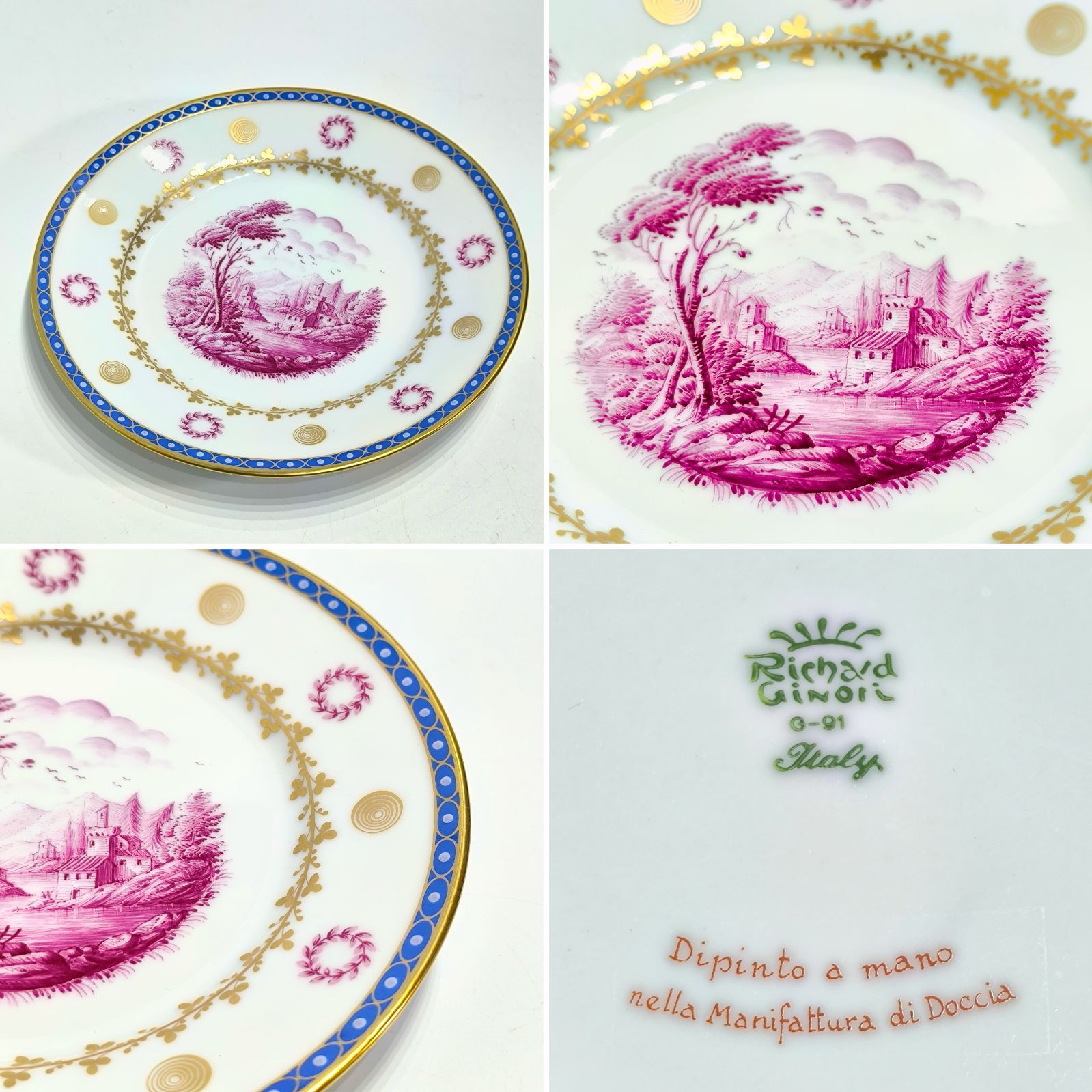 未使用美品】リチャードジノリ 19cmプレート ポルポラ 6枚セット 箱付