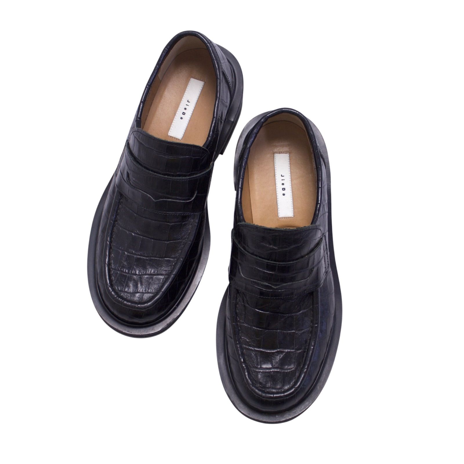 JIEDA ジエダ LEATHER LOAFERS 41 26 cm クロコエンボス レザーローファー シューズ 靴