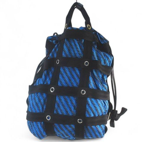 ダンヒル dunhill RADIALL ラディアル MK2 2WAY トート バックパック リュック 幾何学模様 ハトメ ブルー イタリア製