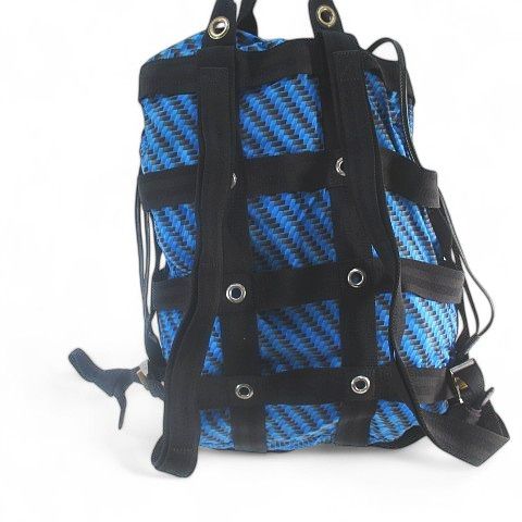 ダンヒル dunhill RADIALL ラディアル MK2 2WAY トート バックパック リュック 幾何学模様 ハトメ ブルー イタリア製