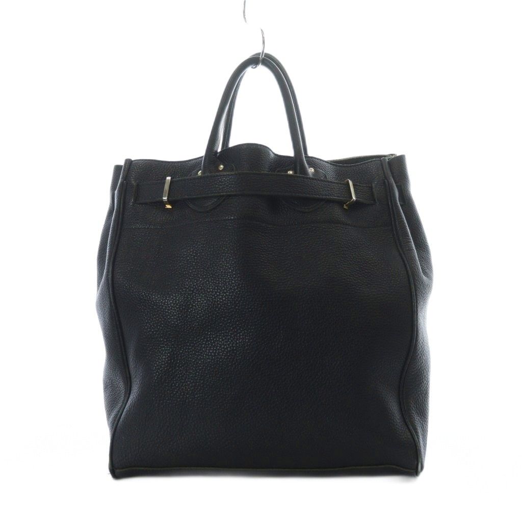 ヤングアンドオルセン YOUNG - OLSEN フレームワーク別注 エンボスレザー トートバッグ ベルト 黒 ブラック RI OS