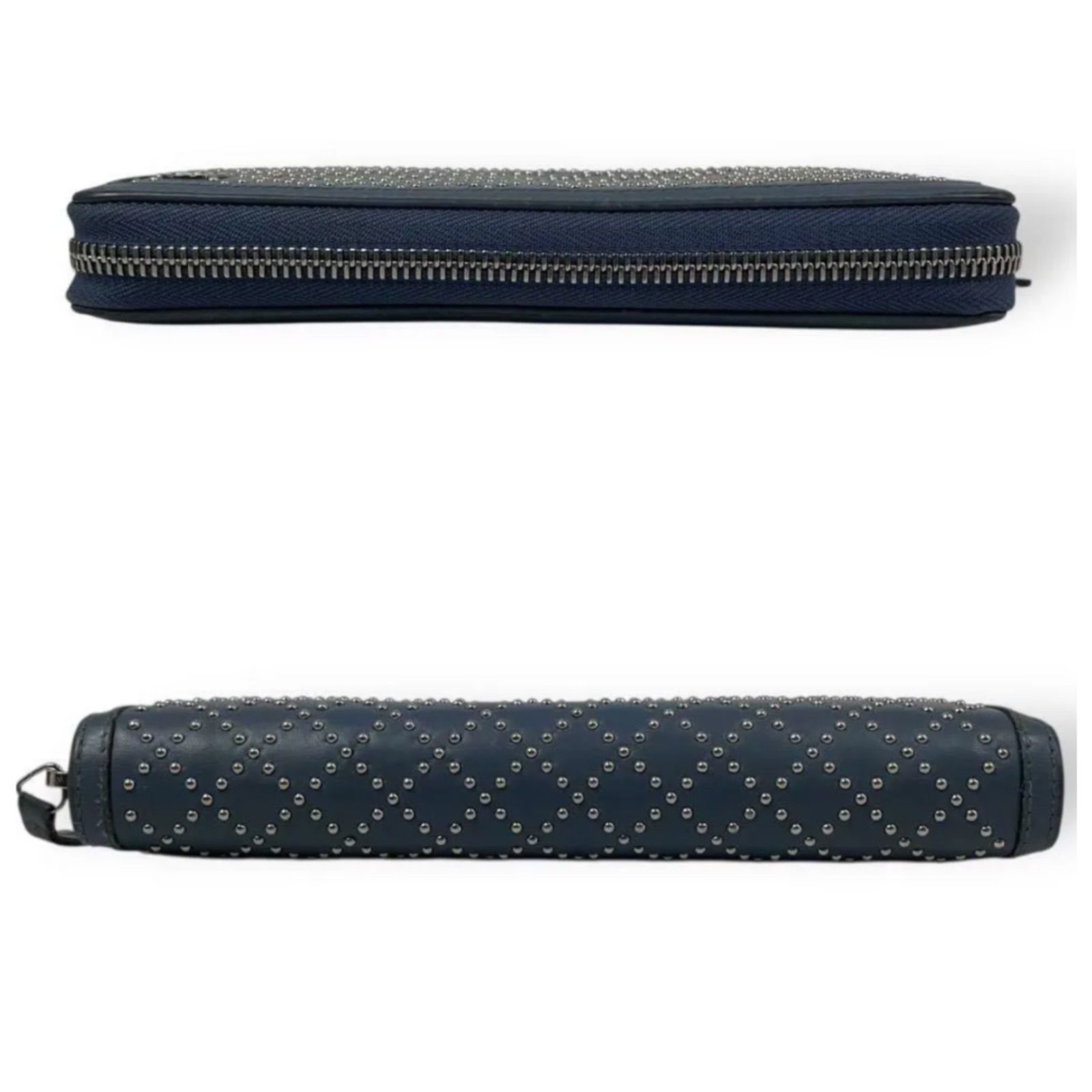 美品 4823 GUCCI グッチ 長財布 ディアマンテ ラウンド GGスタッズ