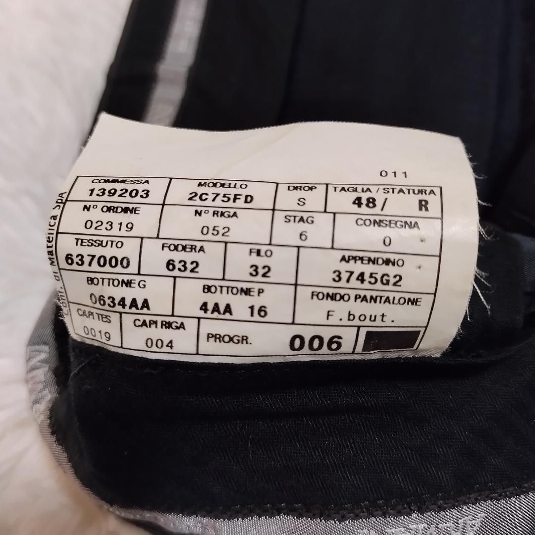 アルマーニコレッツォーニ スーツ セットアップ 3つ釦 ストライプ グレー 肩パット 48 Lサイズ ウール T796 KANDAIZUMI_COM