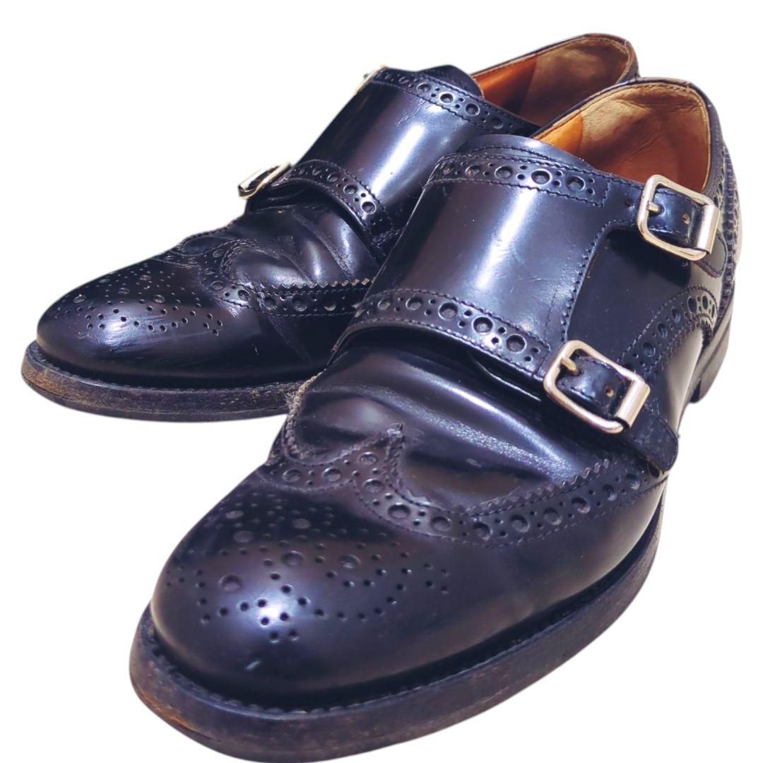 Church's ブラック ダブルモンクストラップシューズ Church's ブラック