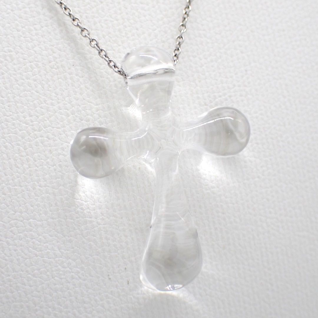 ティファニー クロス クォーツ クリスタル ネックレス Pt950 4381