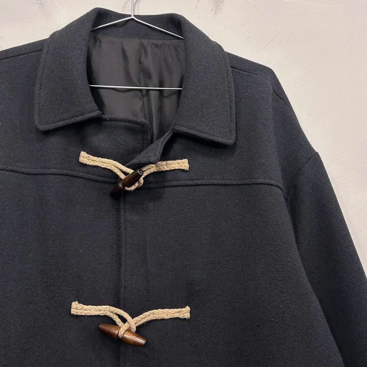 ONE POINT SEOUL ウール ヘリンボーン ダッフル ロングコート