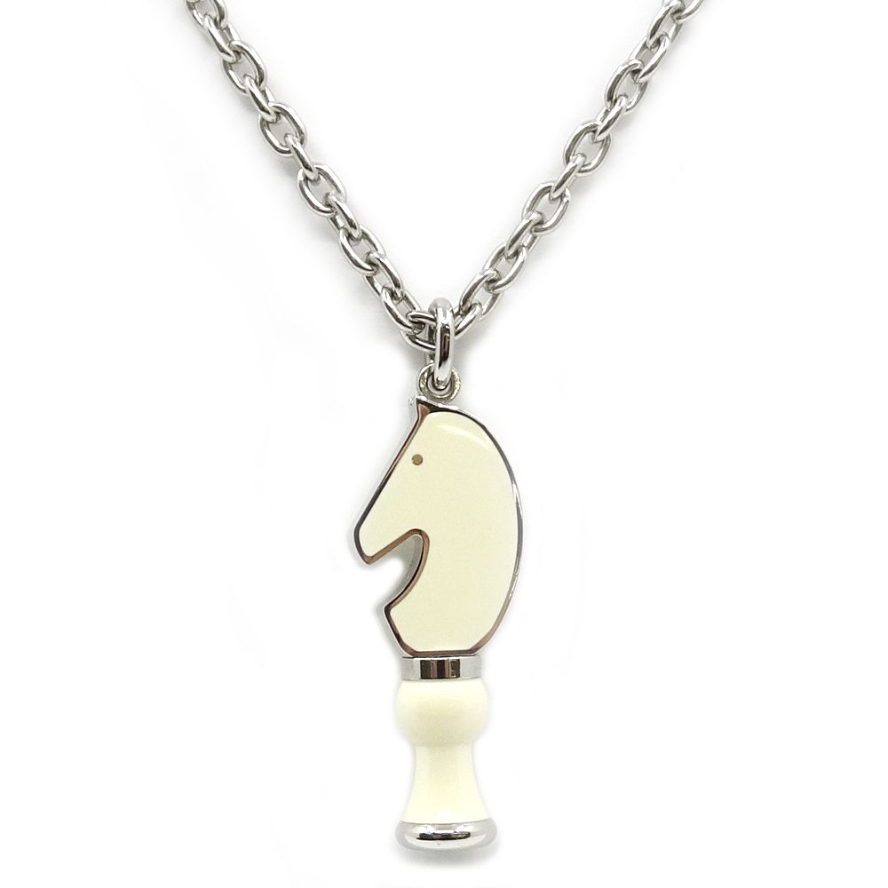 栄 エルメス ネックレス カヴァリエ メタル シルバー SV ホワイト レディース 小物 その他