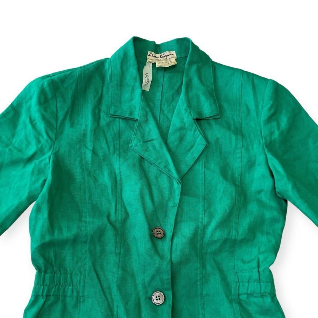 サルヴァトーレ フェラガモ レディース グリーン 緑 ドレス 半袖 ワンピース