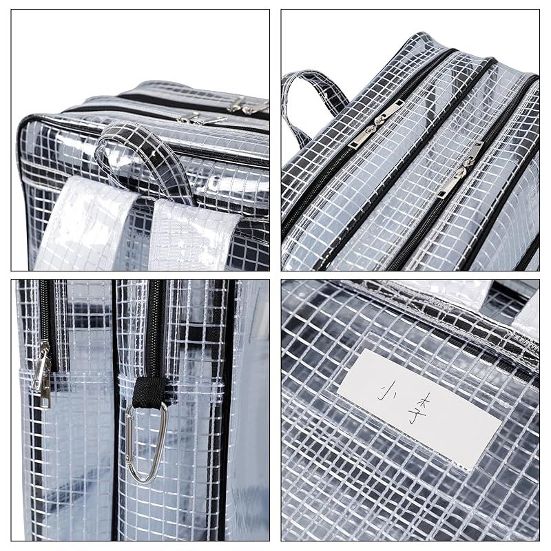 NOTAG リュック 透明 バッグ エンジニアバッグ 大容量 道具袋 フック付き PVC 帯電防止 クリーンルーム ツールバッグ 工具バッグ a4 ビニール 大容量 防水 丈夫 長持ち 仕事 作業 45×35×20cm Black 1 OLIVEOS_COM_TR