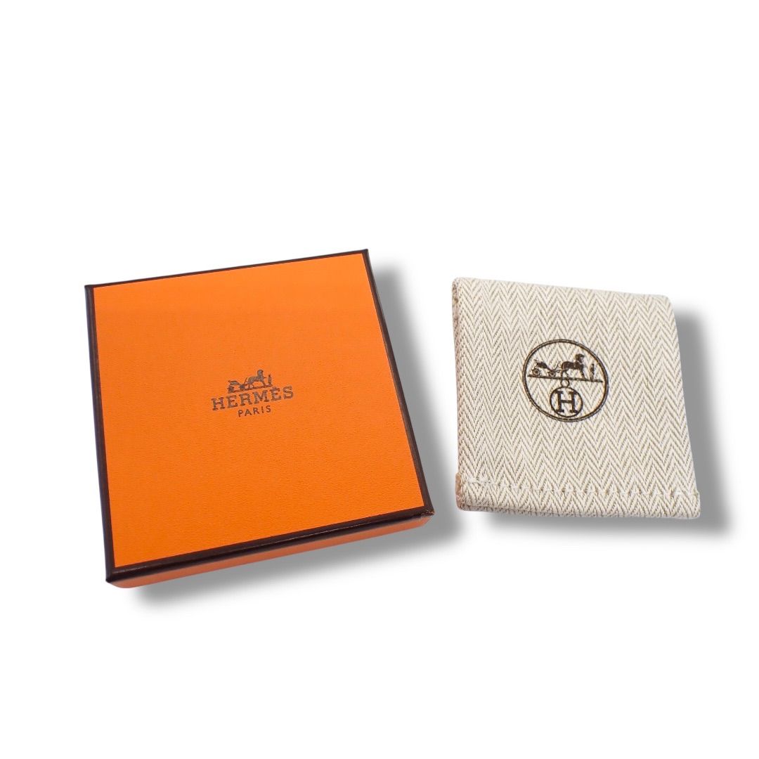 箱 エルメス ハバスキュール ピアス 片耳 ブラック シルバー 4387