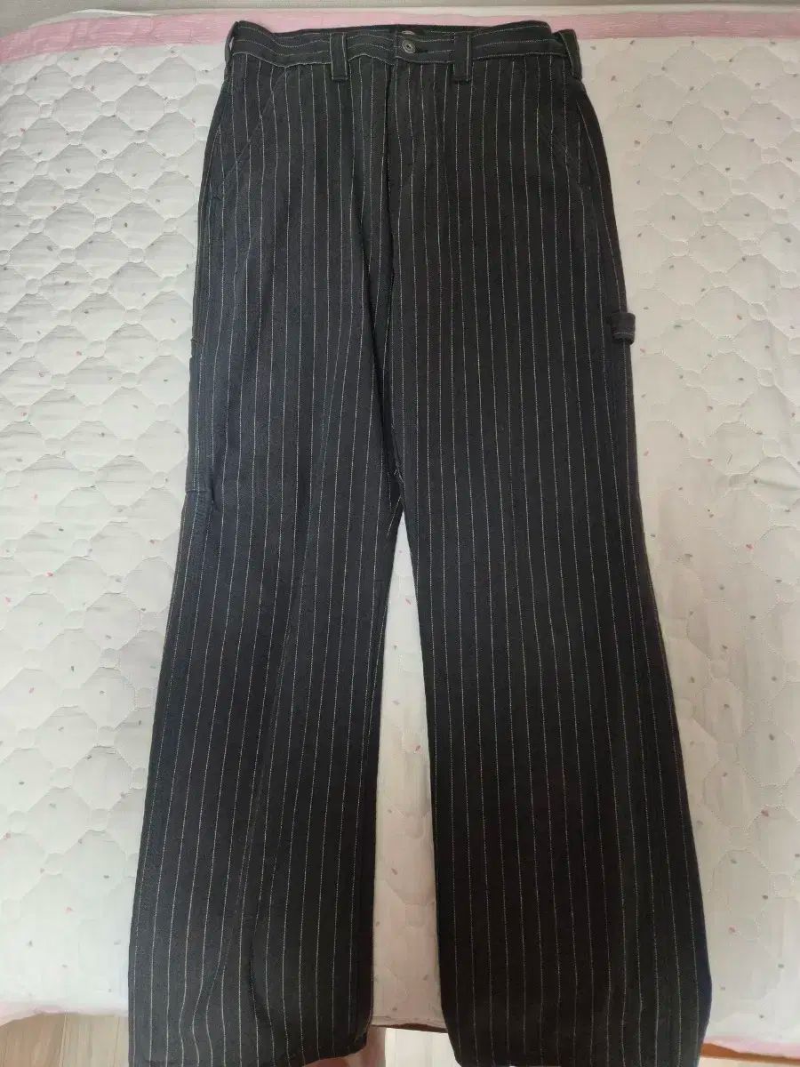 ディッキーズ ストライプ ブラック ワークパンツ 32