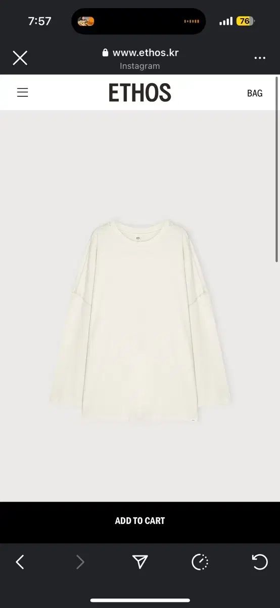 新 Ethos スティッチ Long スリーブ アイボリー